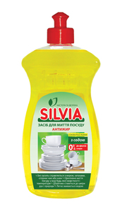 ЗАСІБ ДЛЯ МИТТЯ ПОСУДУ «SILVIA» АНТИЖИР «СОКОВИТИЙ ЛИМОН» з содою 500 мл